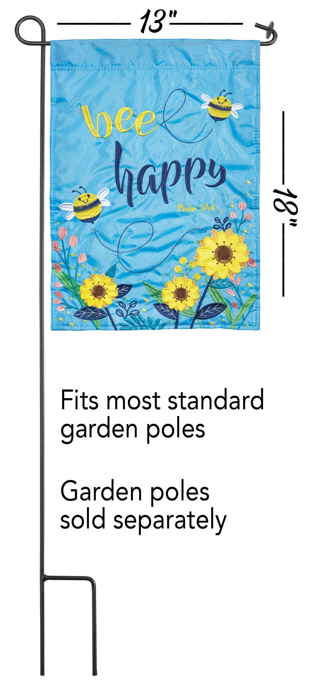 Flag Dapp Bee Happy Ps 37:4 Poly Grdn