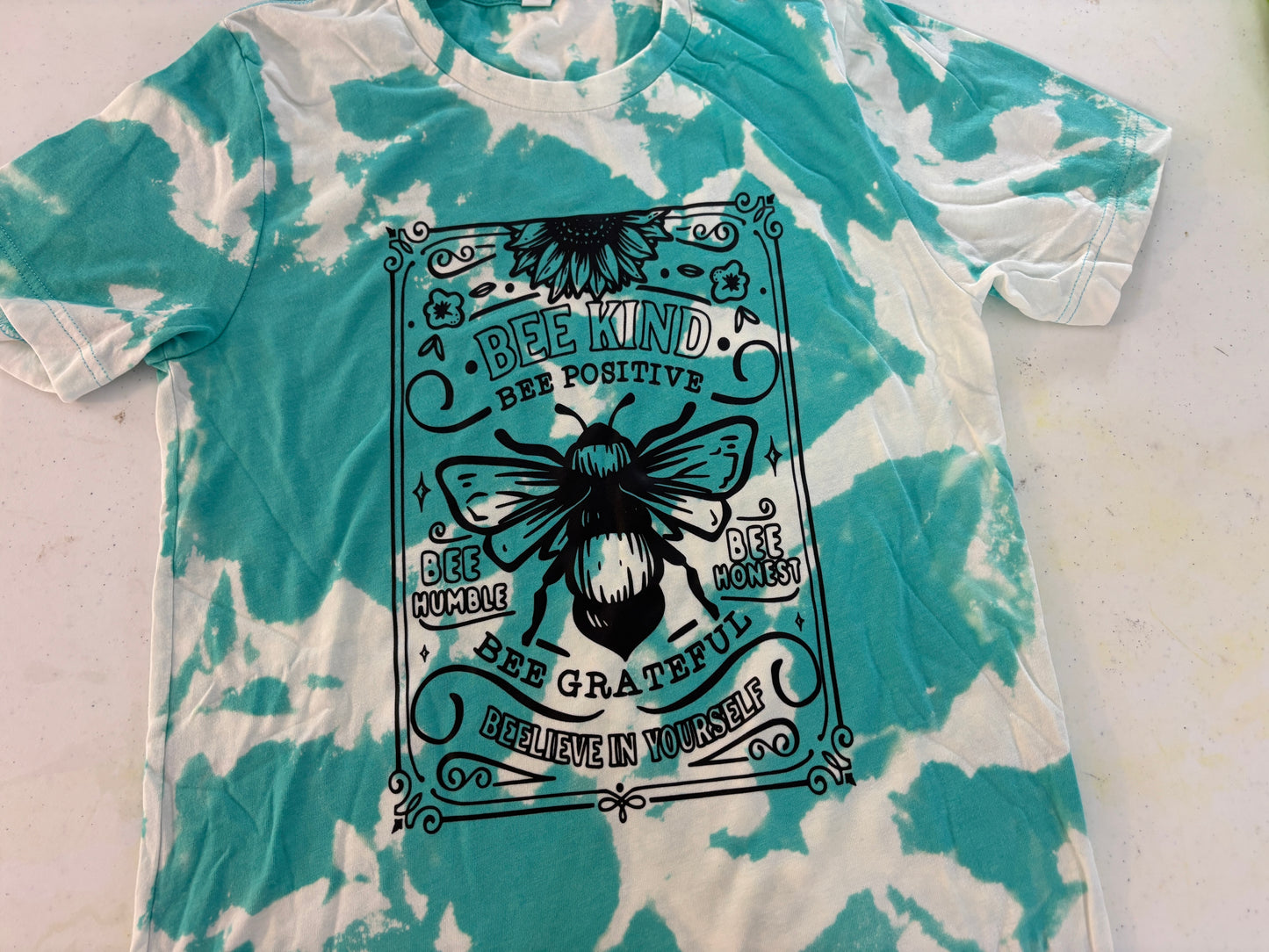 Bee Tee Pink or Seafoam Tie Dye Tee