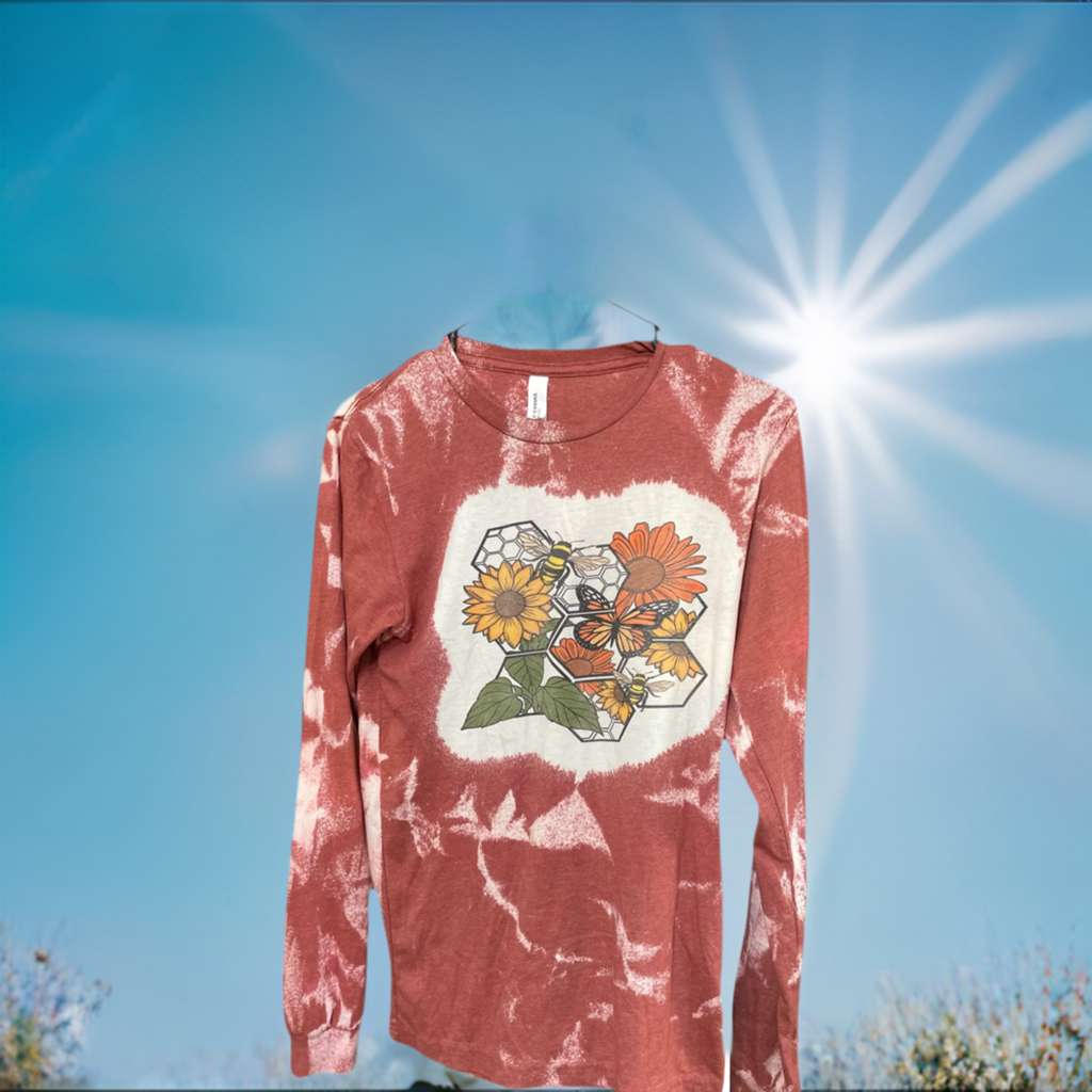 Long sleeve pollinator tee shirt.