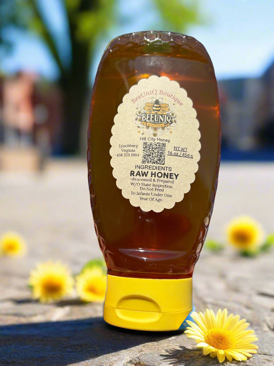 Squeeze bottle of honey.