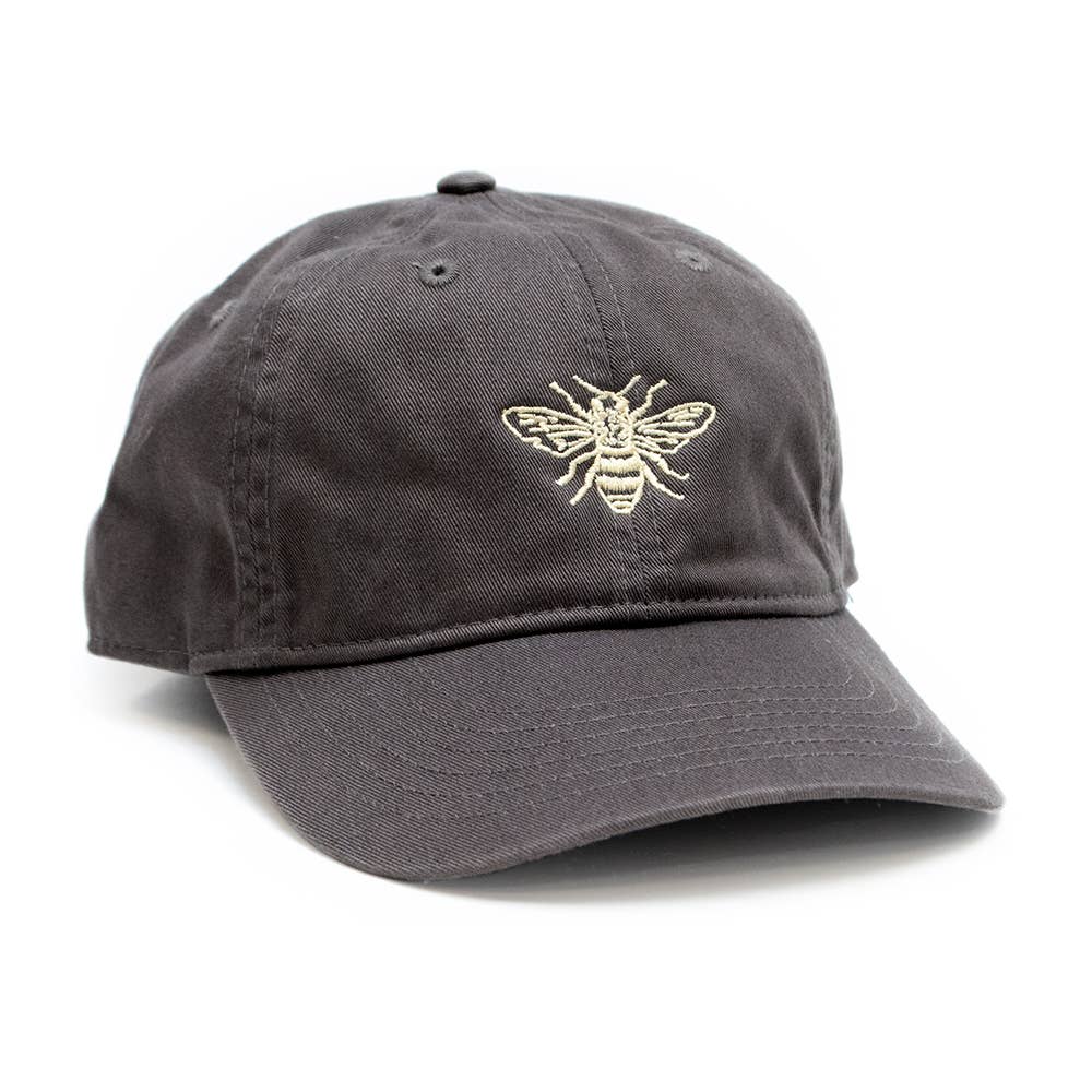 Gray Sewn Bee Cap