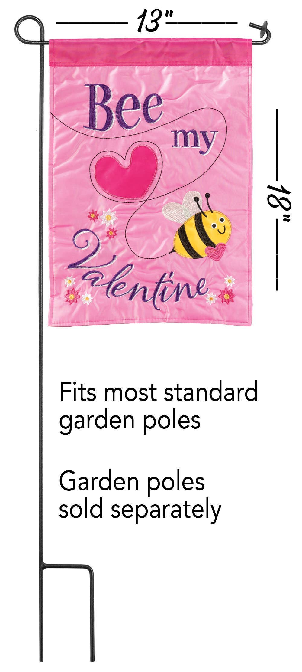BEE MY VALENTINE FLAG POLY GARDEN