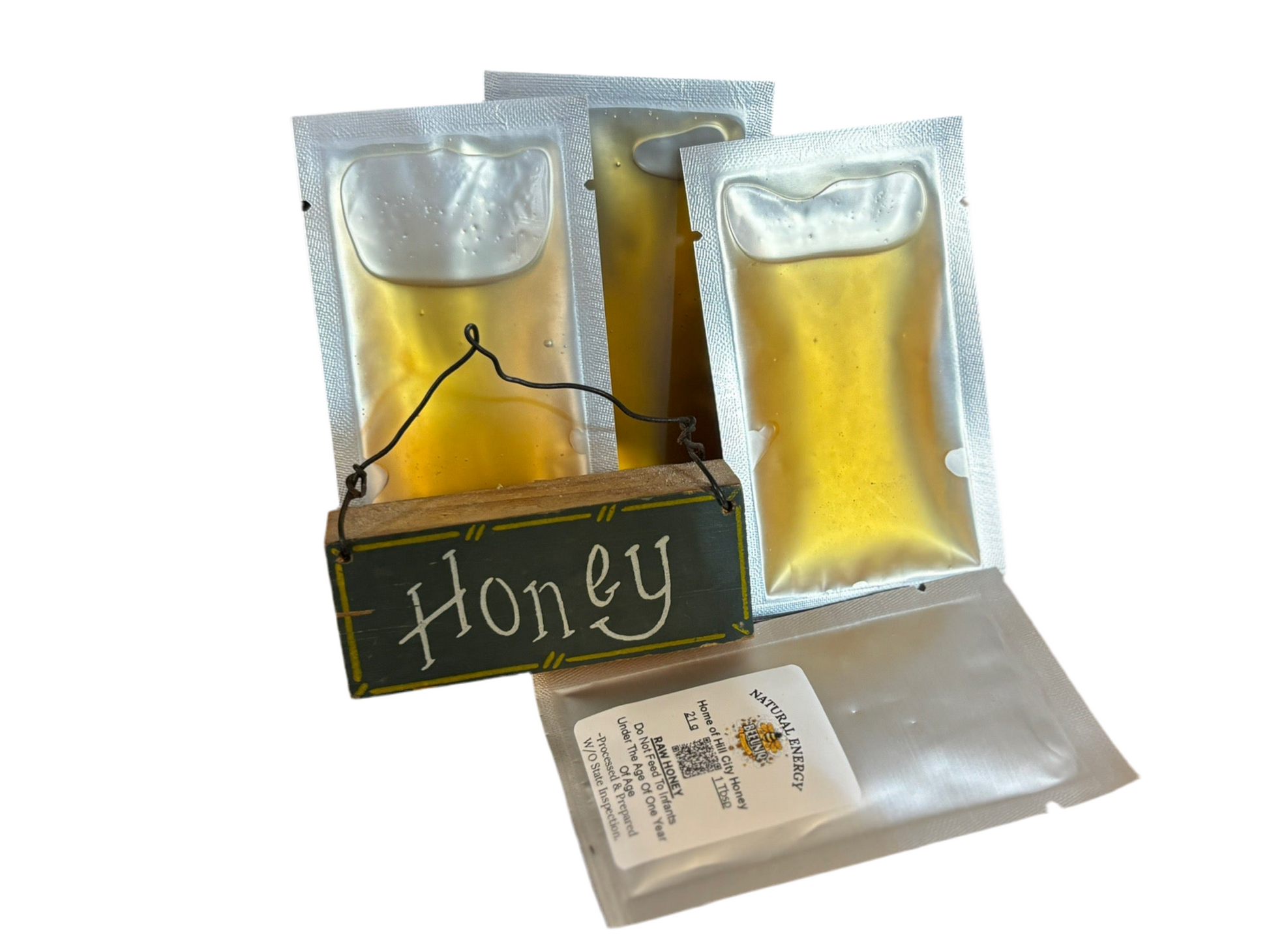 Packet of individual honey.