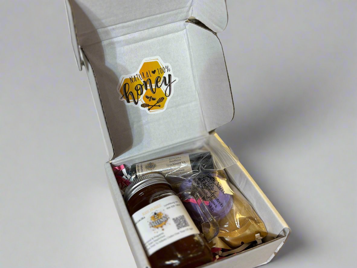 small gift box honey lip balm, salve