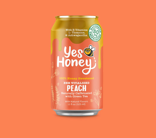 Bee Vitalized Sparkling Honey Sweetened Peach Tea