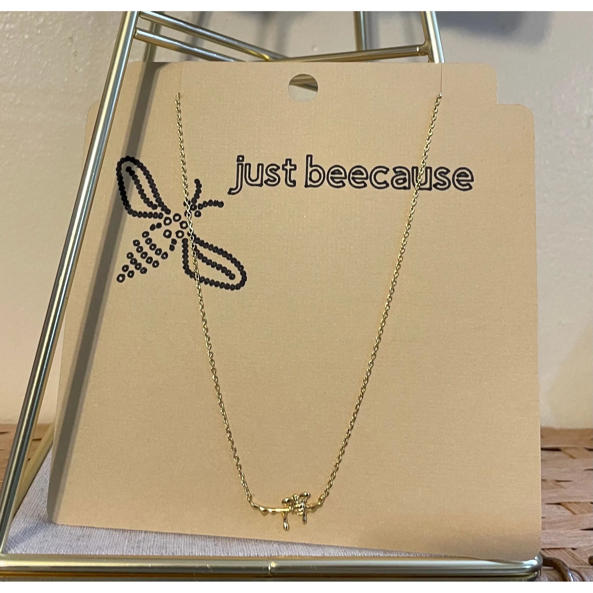 SOLD OUT Dainty Bee on Honey Necklace