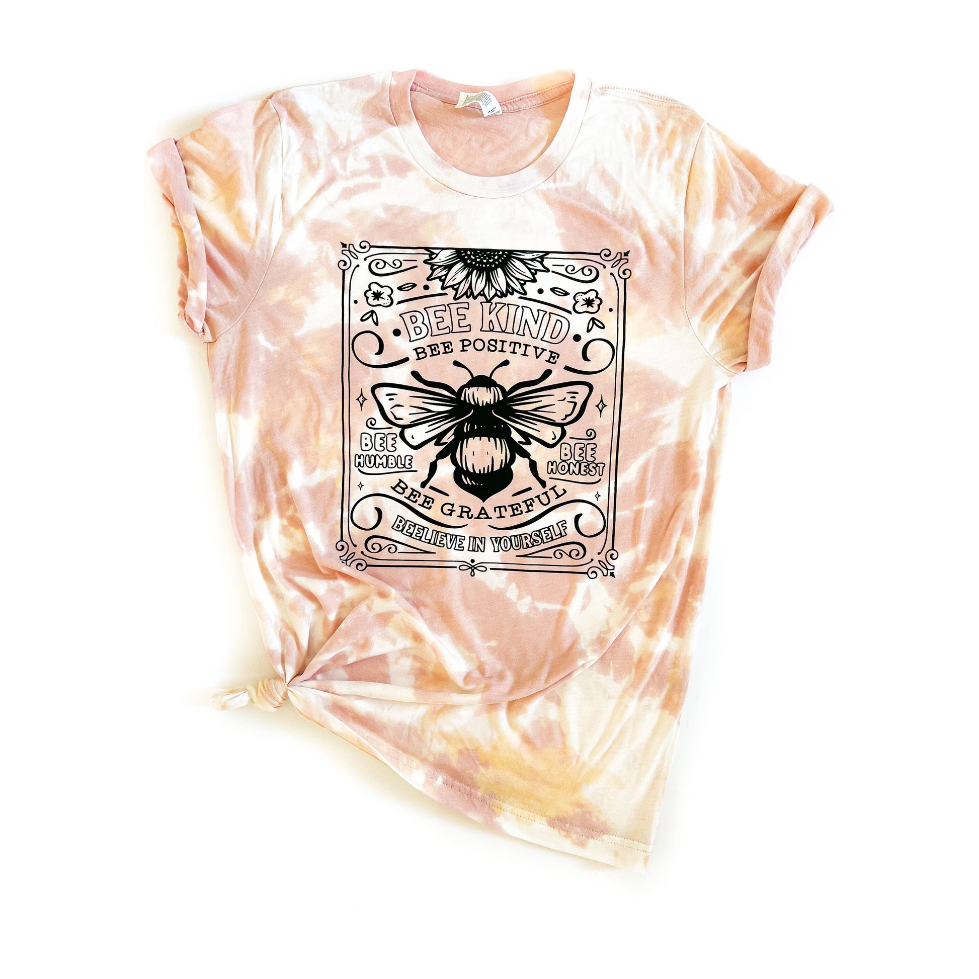 Pink and White Bee Tee Pink Tie Dye Tee
